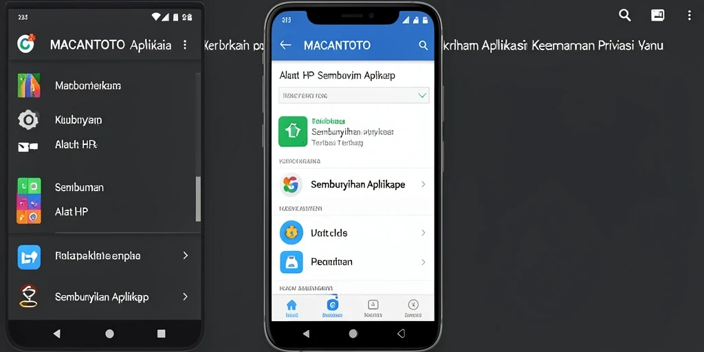 Tampilan antarmuka aplikasi MACANTOTO untuk menyembunyikan aplikasi.