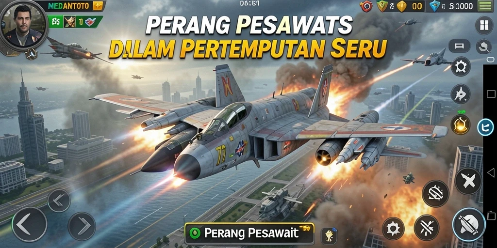 Tampilan antarmuka permainan Perang Pesawat di MEDANTOTO.