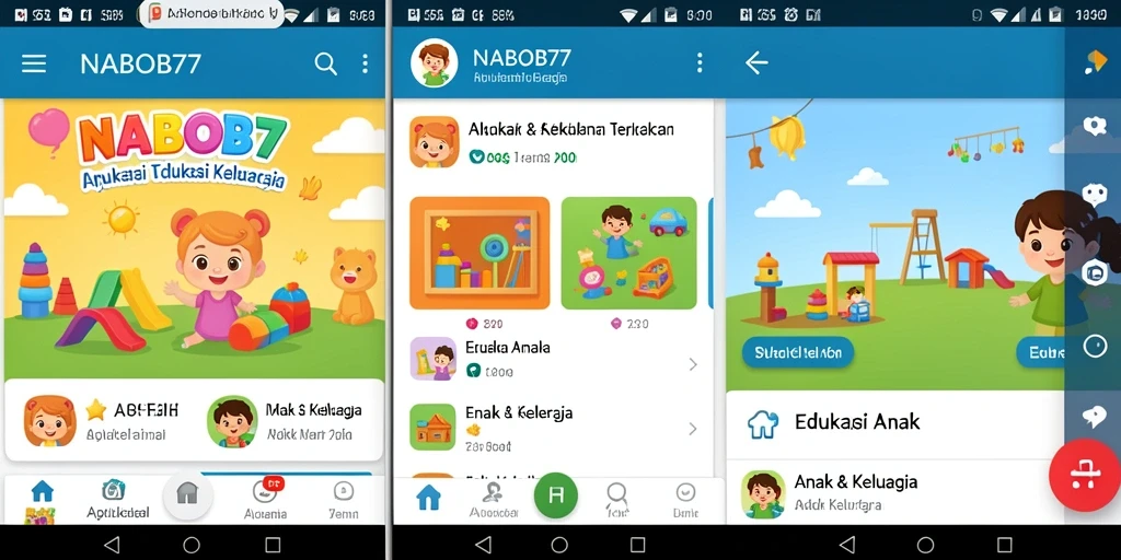 Antarmuka aplikasi NABOB77 yang ramah anak dan interaktif.