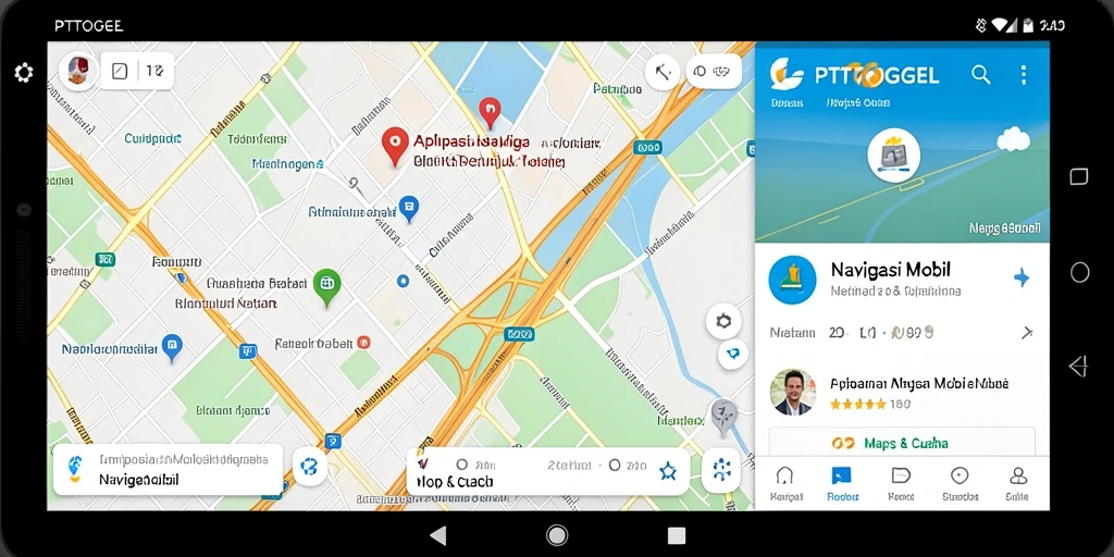 Antarmuka pengguna PTTOGEL yang optimal untuk navigasi mobil.