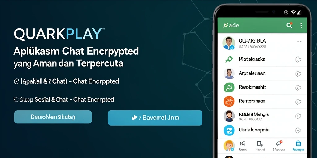 Tampilan antarmuka QUARKPLAY dengan fitur Chat Encrypted yang modern.