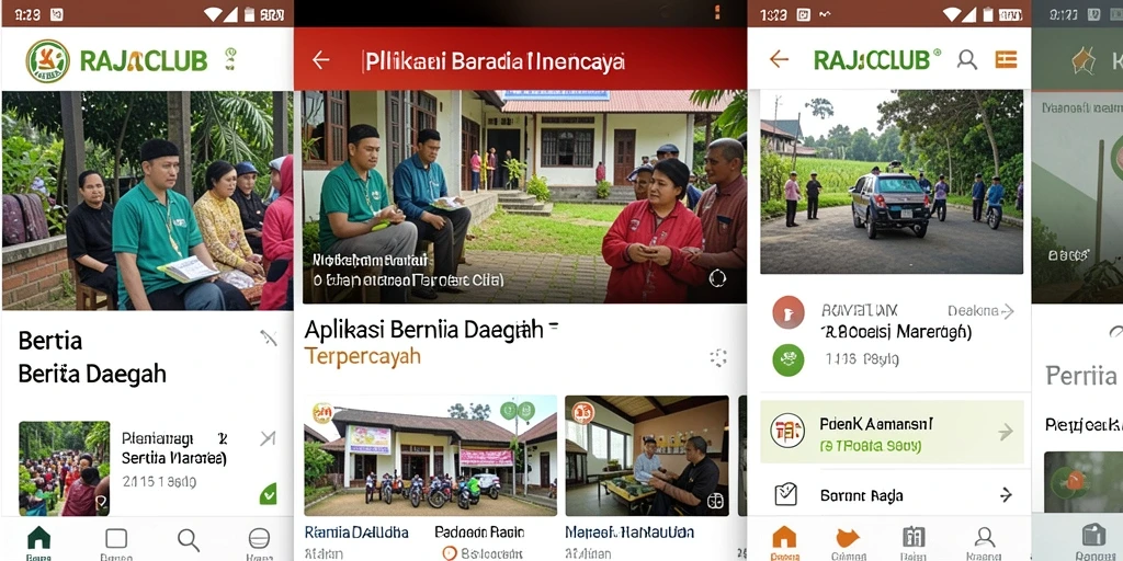 Tampilan antarmuka utama aplikasi RAJACLUB yang informatif.
