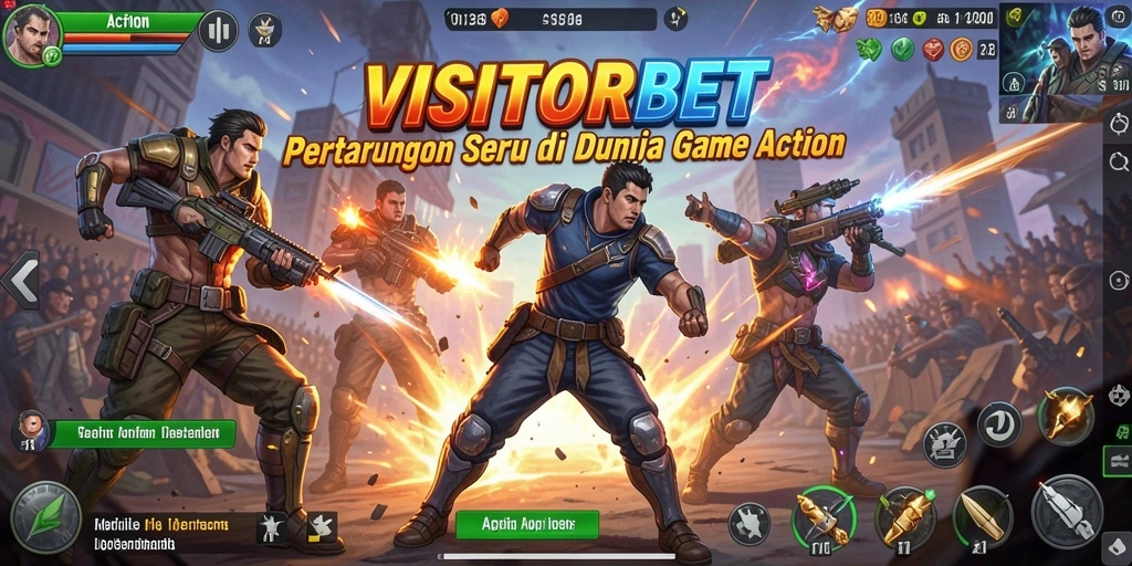 Antarmuka game VISITORBET menampilkan aksi seru dan grafis menawan.